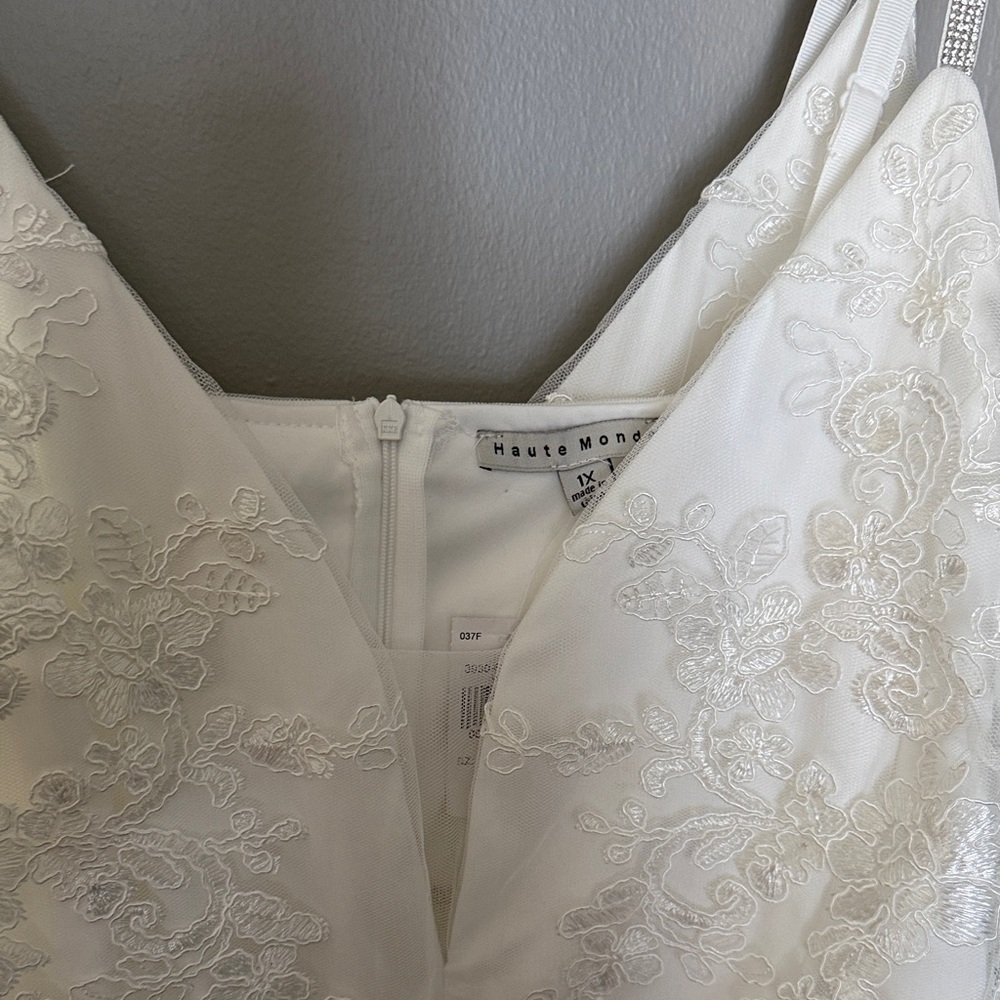 Haute Monde Ivory Floral Lace Dress